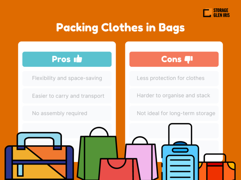 Pros and Cons of Packing Clothes in Bags, student storage packing using bags